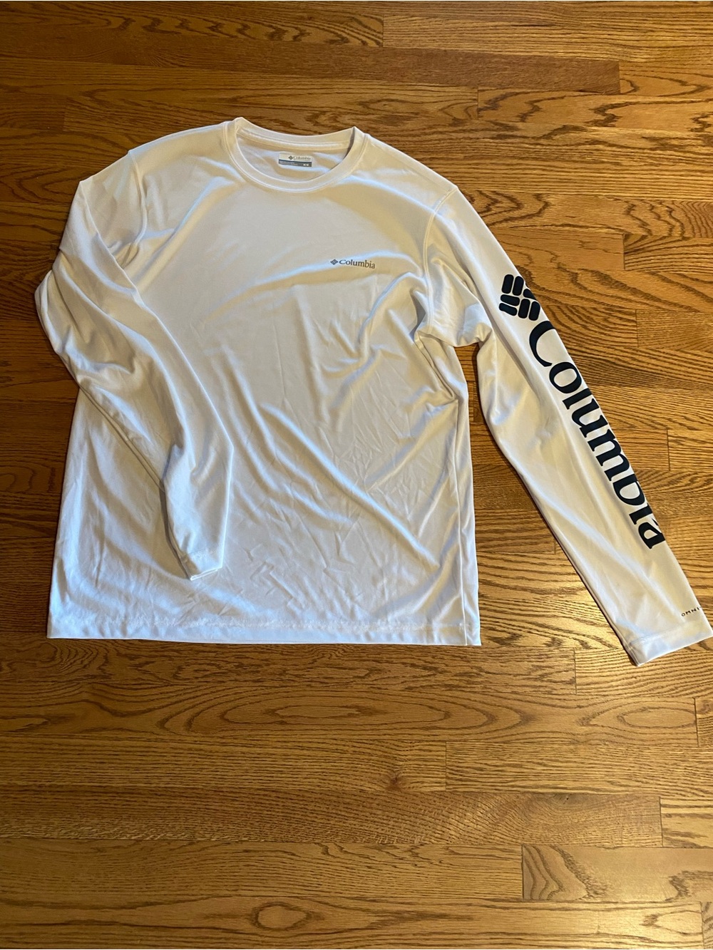 Columbia White Long-Sleeve Logo Performance Shirt